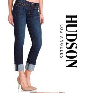 NWOT HUDSON JEANS Dark Wash Ginny Straight Raw Hem Jeans - Size 27